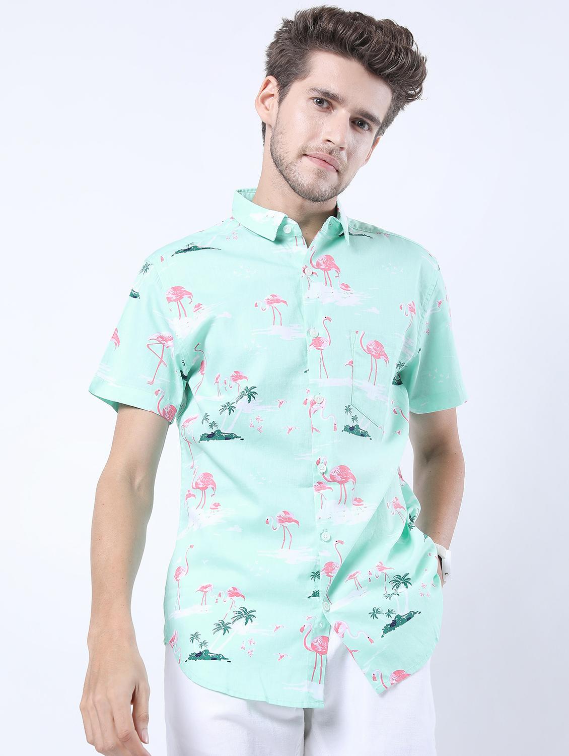 men short sleeved printed casual shirt - 21487170 - Zoom Image - 0