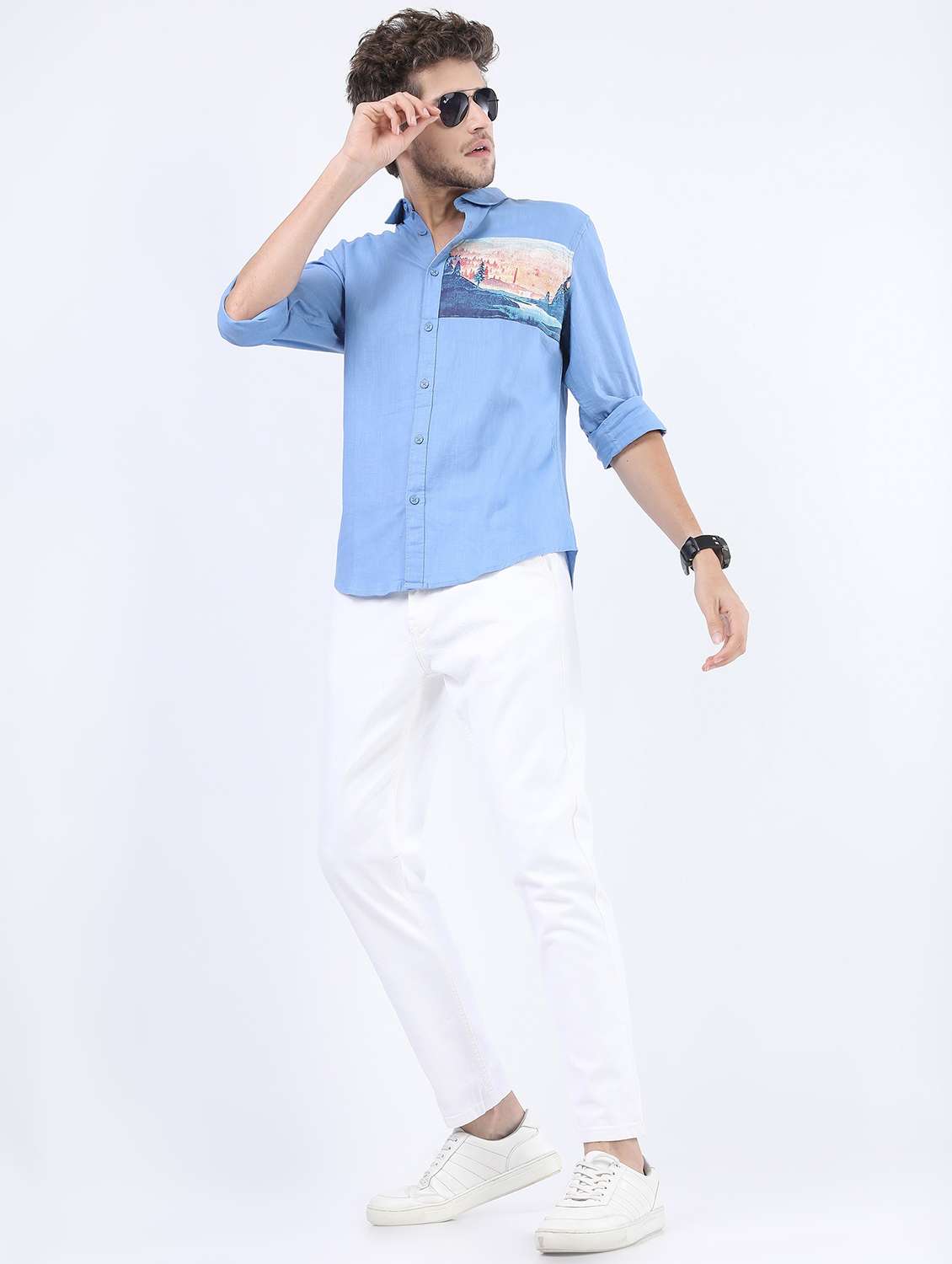 men collared long sleeves casual shirt - 21487192 -  Standard Image - 4