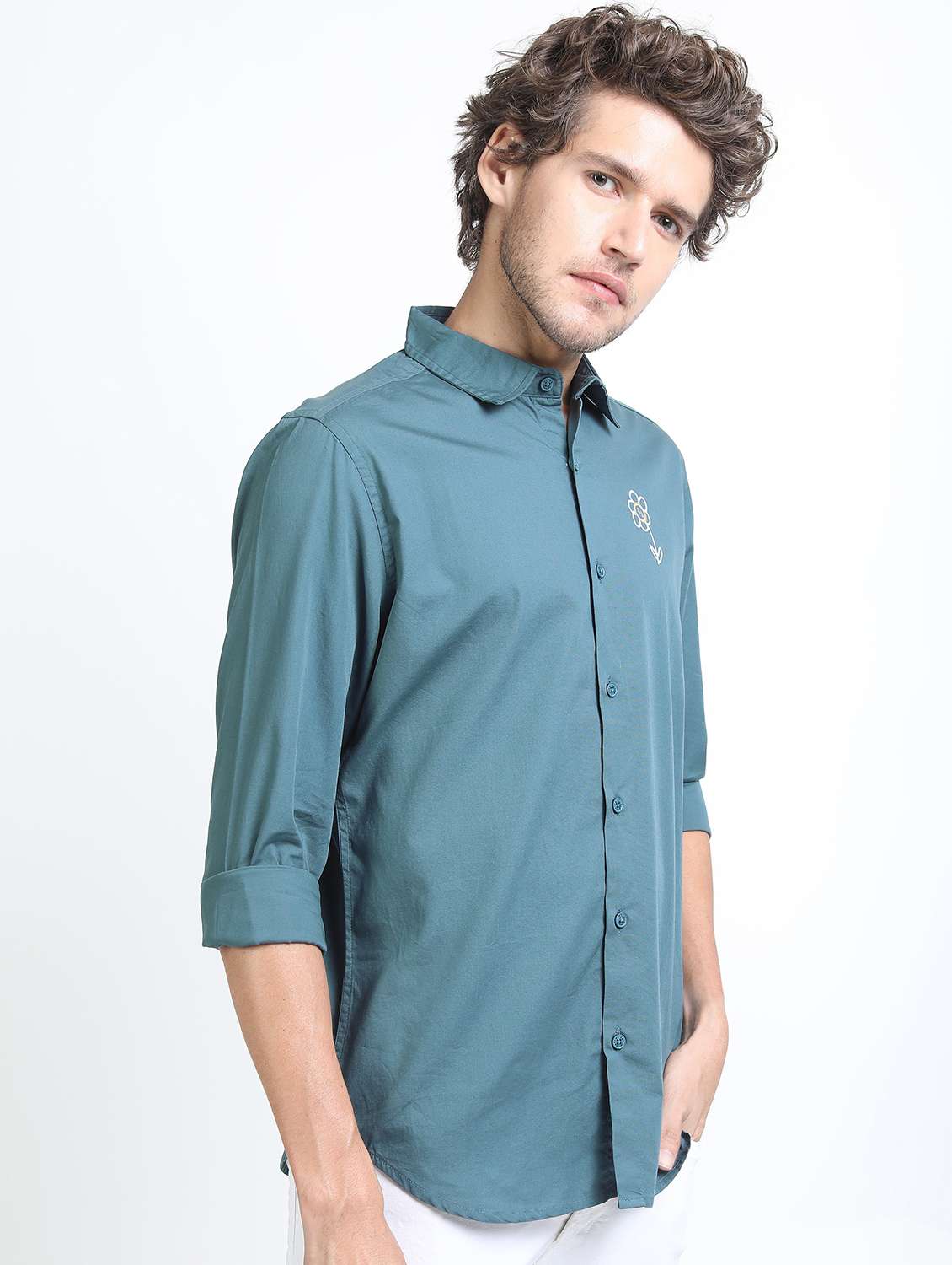 men collared long sleeves beck print shirt - 21487196 -  Standard Image - 1