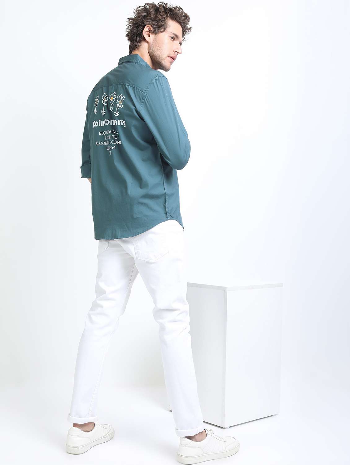 men collared long sleeves beck print shirt - 21487196 -  Standard Image - 4