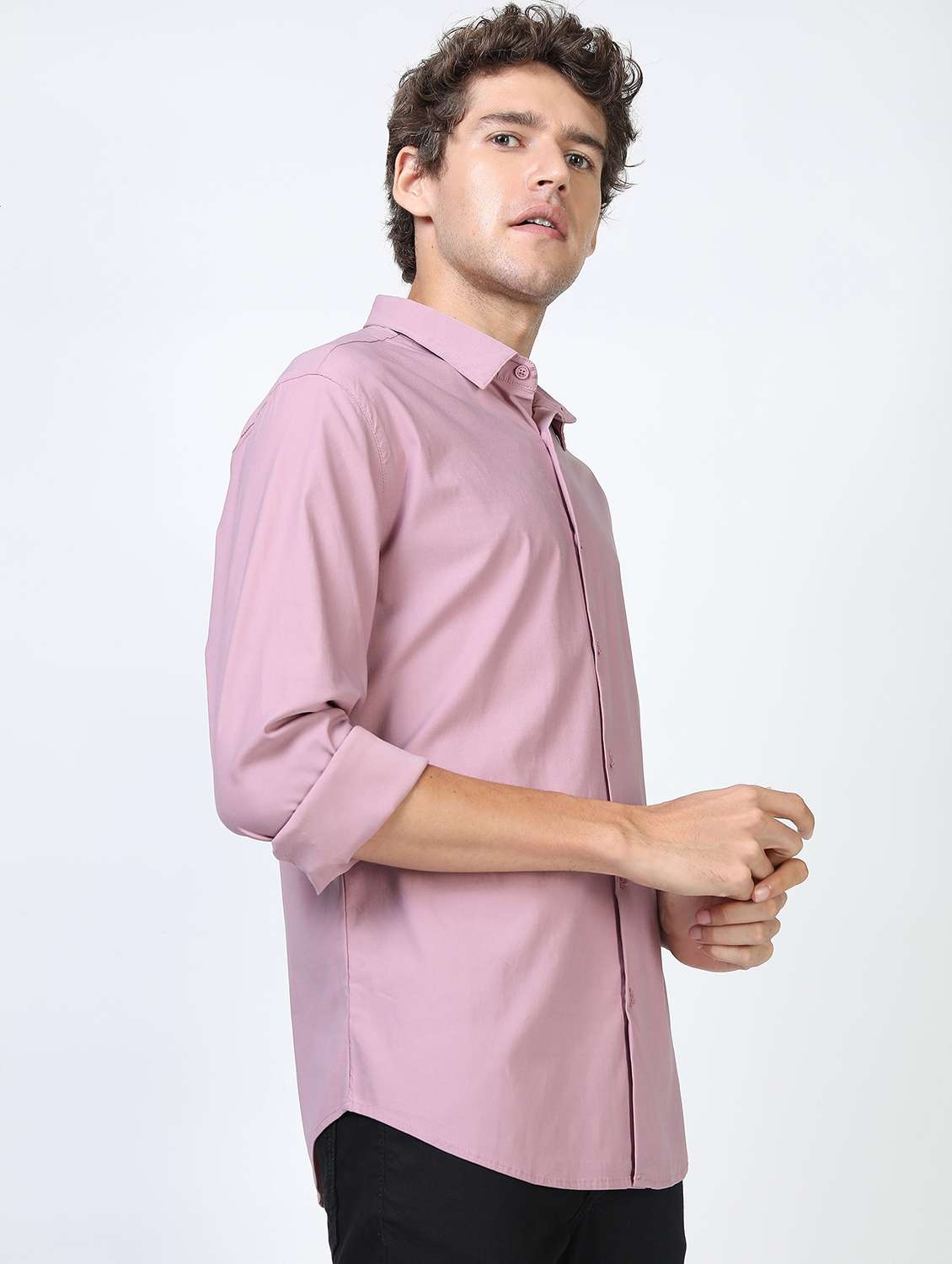 men collared long sleeves casual shirt - 21487202 - Standard Image - 1