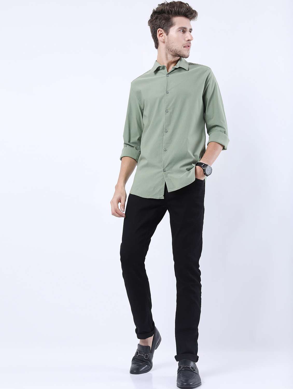 men collared long sleeves casual shirt - 21487211 -  Standard Image - 4