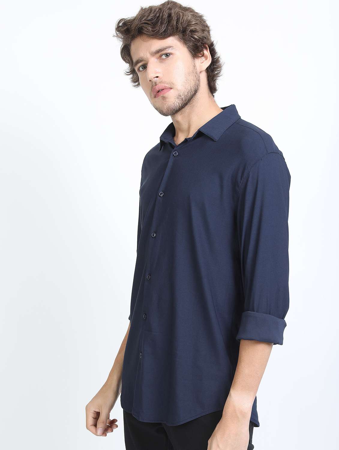 men collared long sleeves casual shirt - 21487212 -  Standard Image - 1