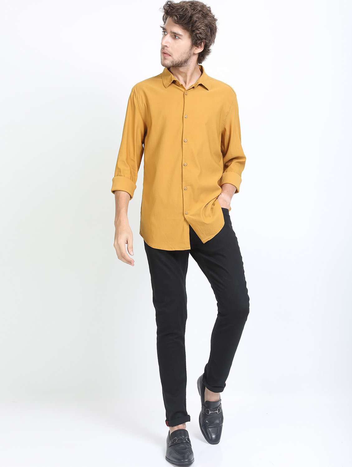 men collared long sleeves casual shirt - 21487213 -  Standard Image - 4