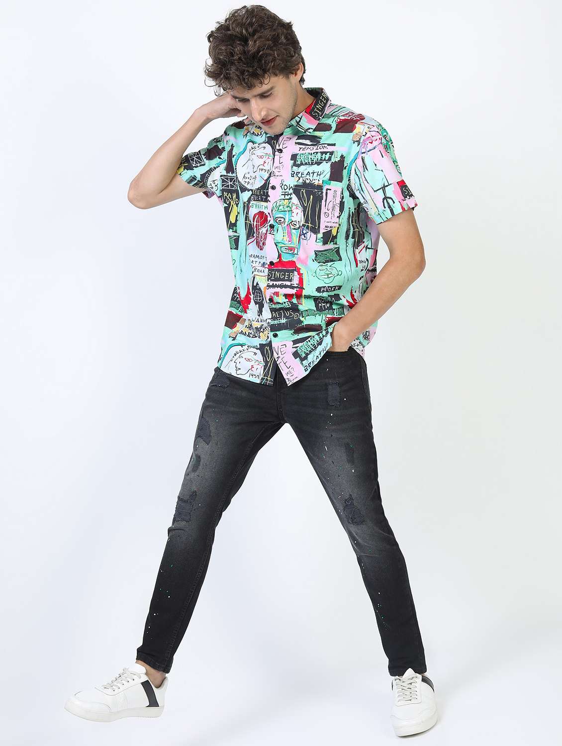 men collared short sleeves casual shirt - 21487223 -  Standard Image - 4