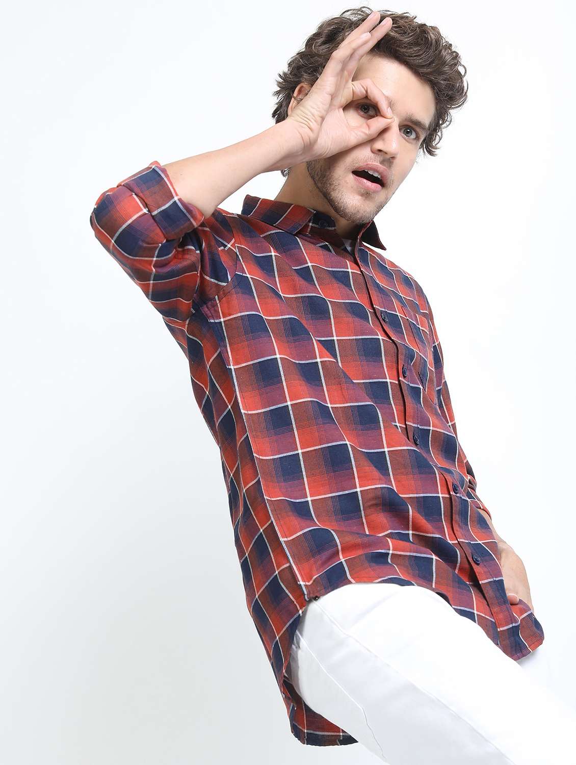 men collared long sleeves casual shirt - 21487228 -  Standard Image - 1