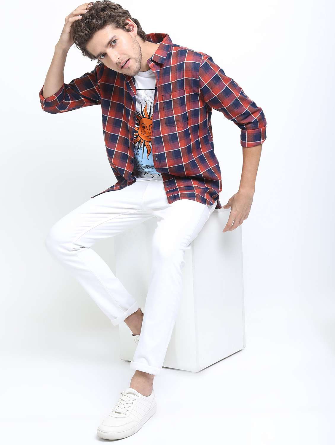 men collared long sleeves casual shirt - 21487228 -  Standard Image - 4