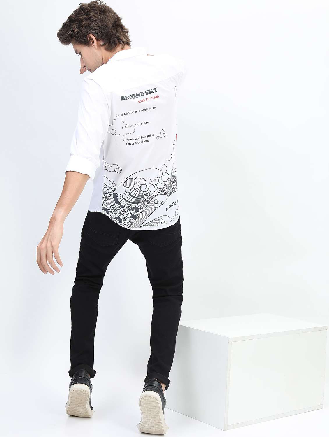 men white collared neck casual shirts - 21487236 -  Standard Image - 4