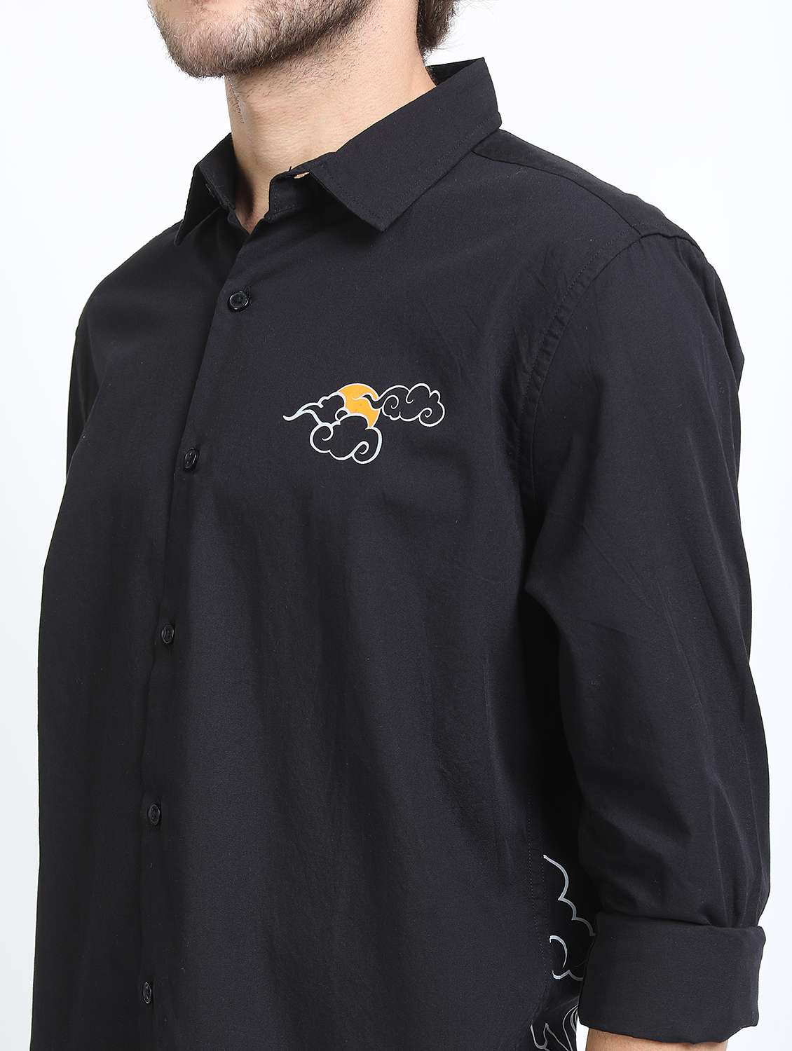 men collared long sleeves back print shirt - 21487238 -  Standard Image - 4