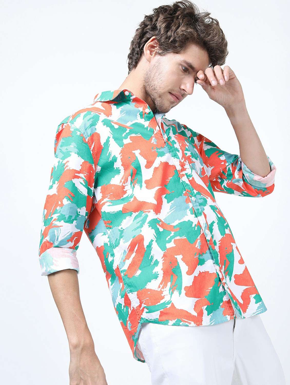 men collared long sleeves casual shirt - 21487274 -  Standard Image - 1