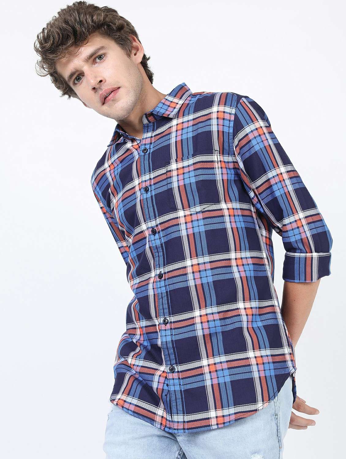 men collared long sleeves casual shirt - 21487276 -  Standard Image - 1