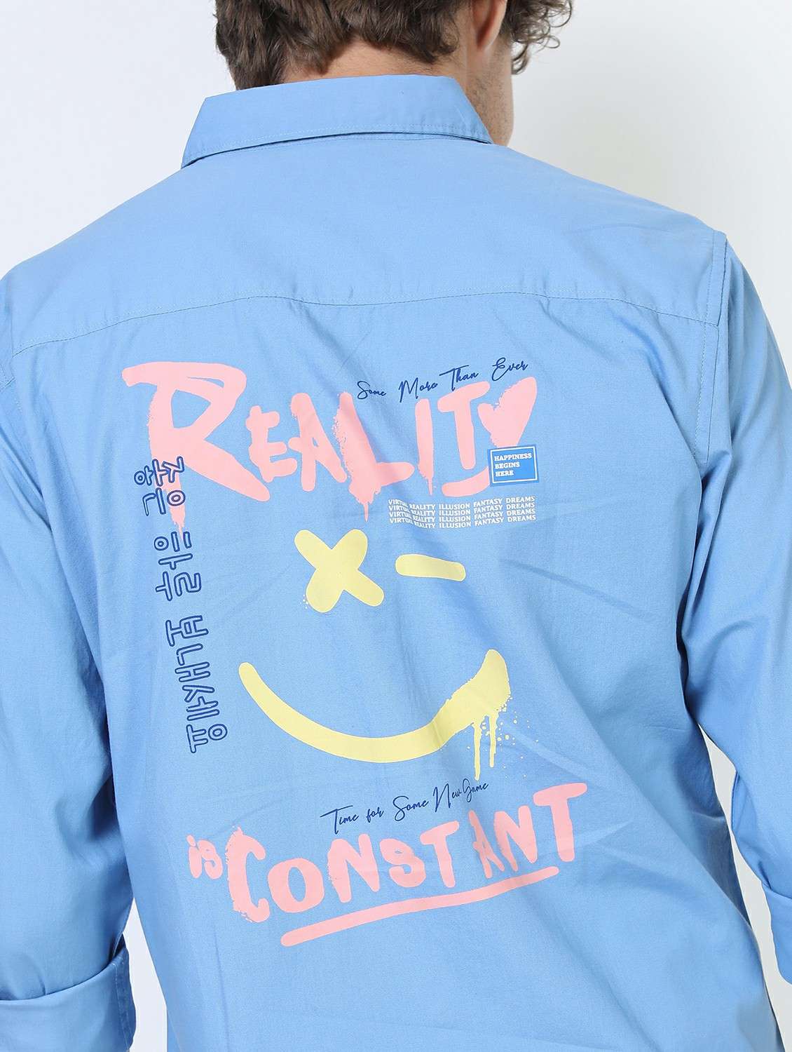 men collared long sleeves back print shirt - 21487279 -  Standard Image - 4