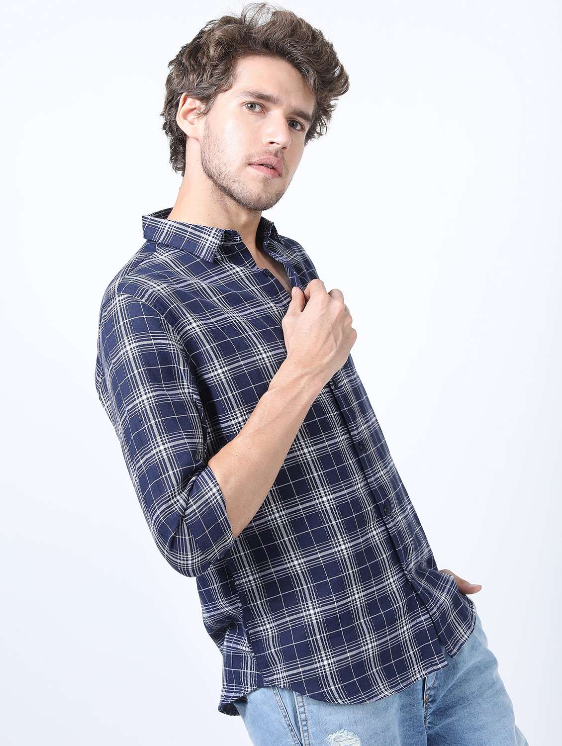 men collared long sleeves casual shirt - 21487321 -  Standard Image - 1