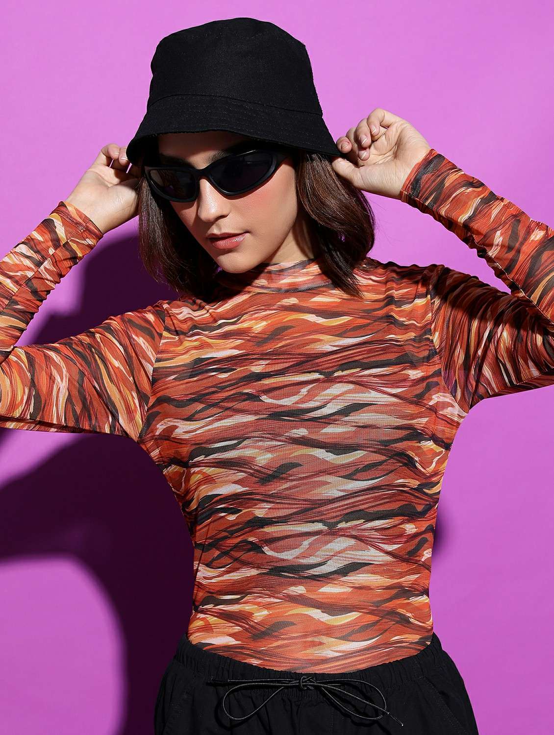 multicolored printed regular top - 21487322 - Standard Image - 1