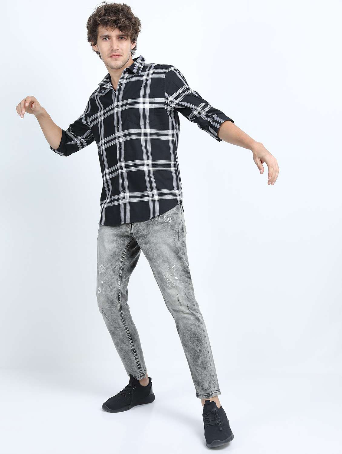 men collared long sleeves casual shirt - 21487336 -  Standard Image - 4