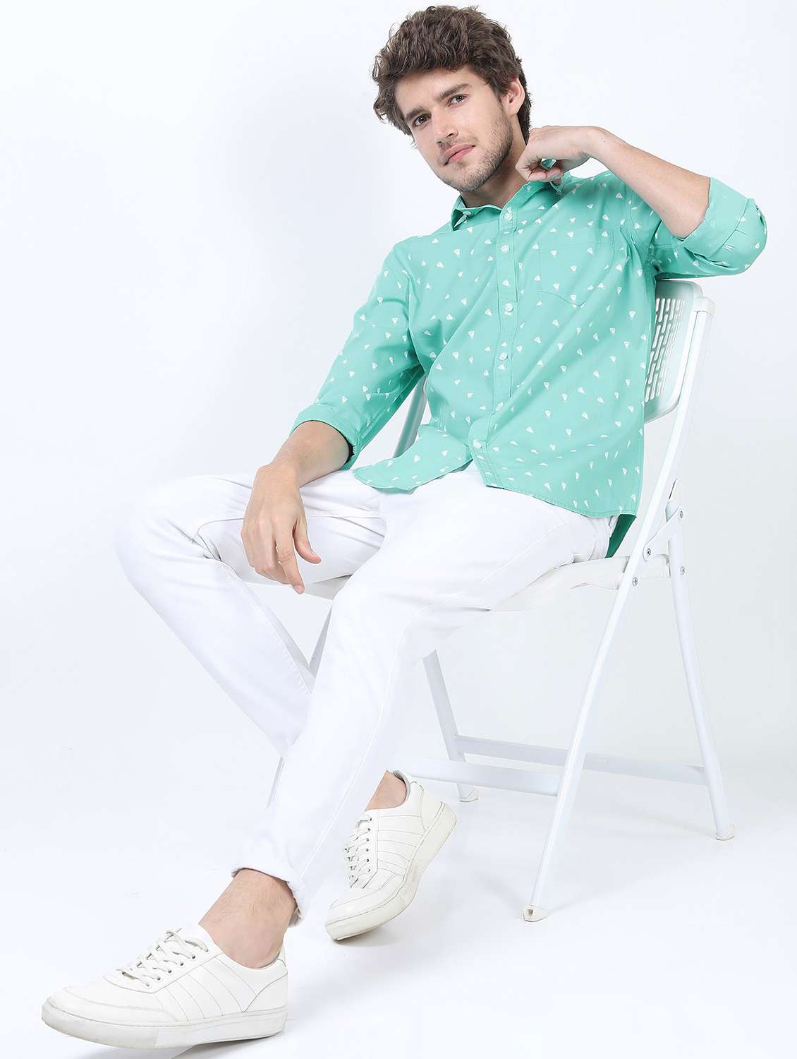 men collared long sleeves casual shirt - 21487343 -  Standard Image - 4