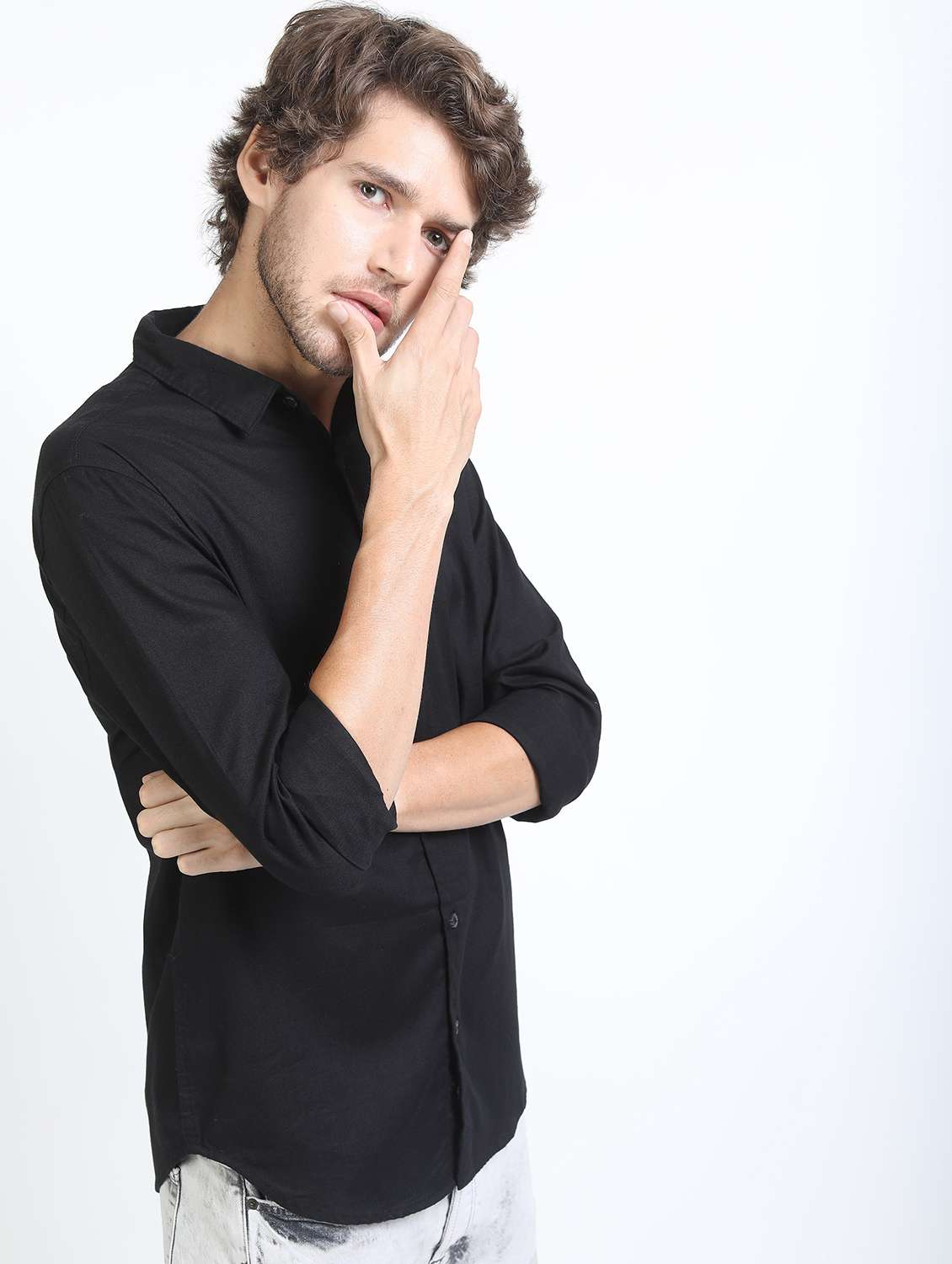 men collared long sleeves back print shirt - 21487349 -  Standard Image - 1