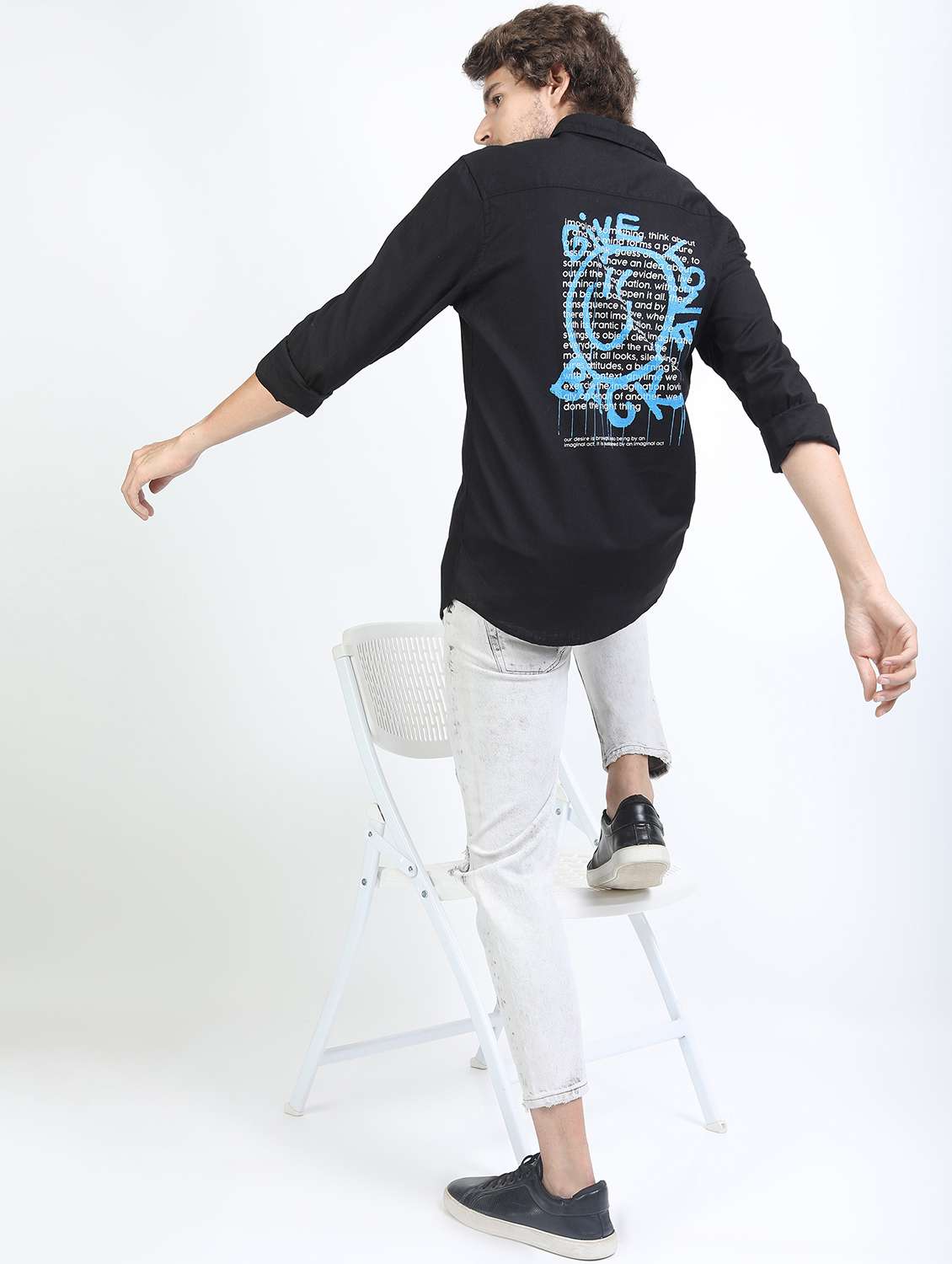 men collared long sleeves back print shirt - 21487349 -  Standard Image - 4