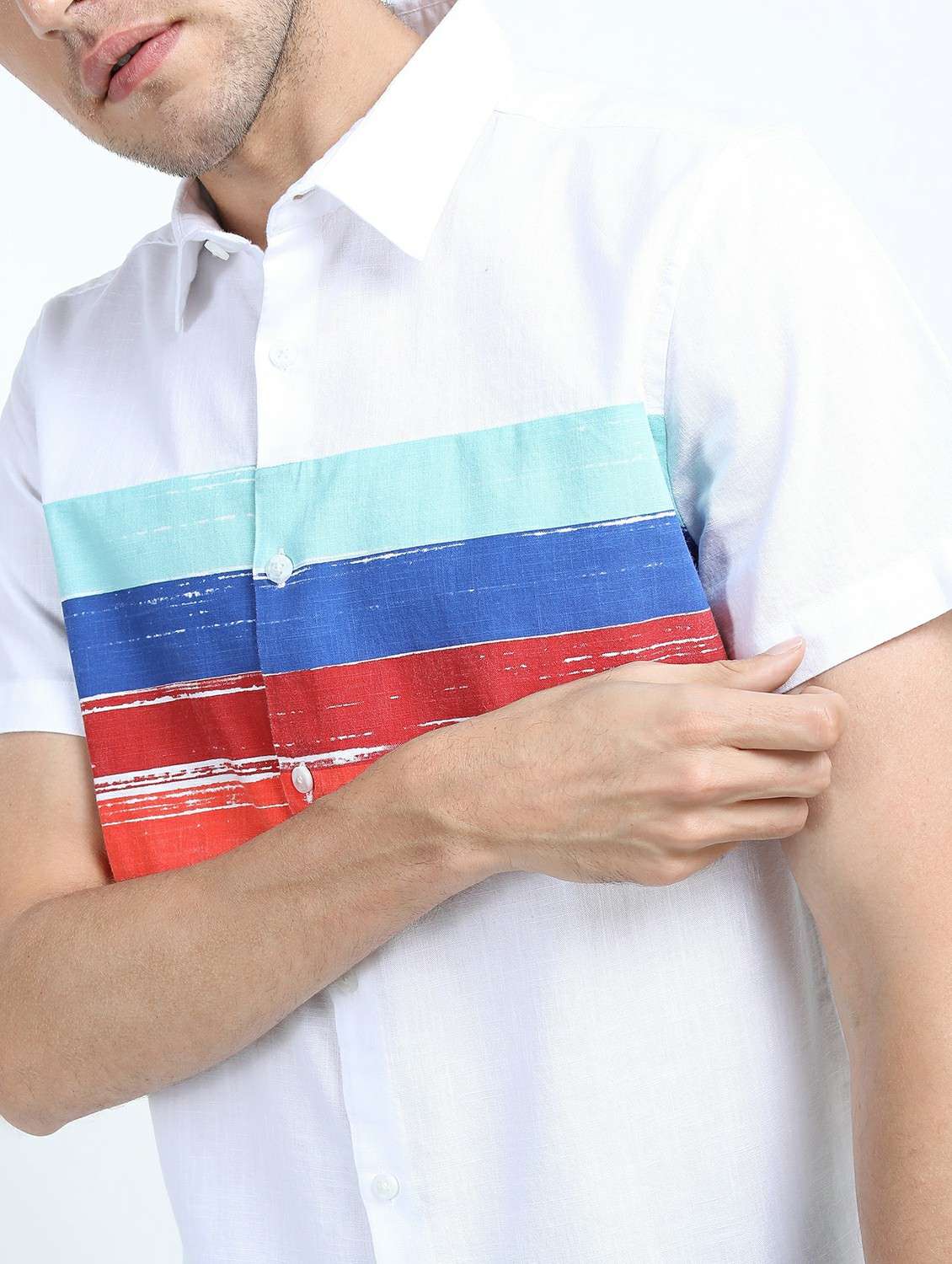 men collared short sleeves casual shirt - 21487351 -  Standard Image - 4