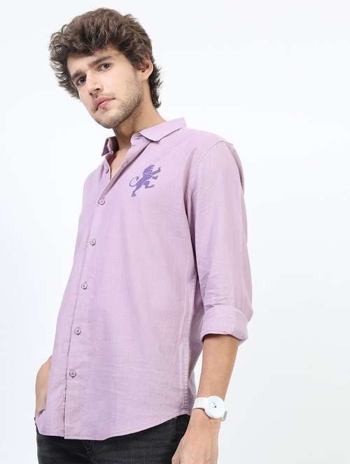 men collared long sleeves back print shirt - 21487358 -  Standard Image - 0