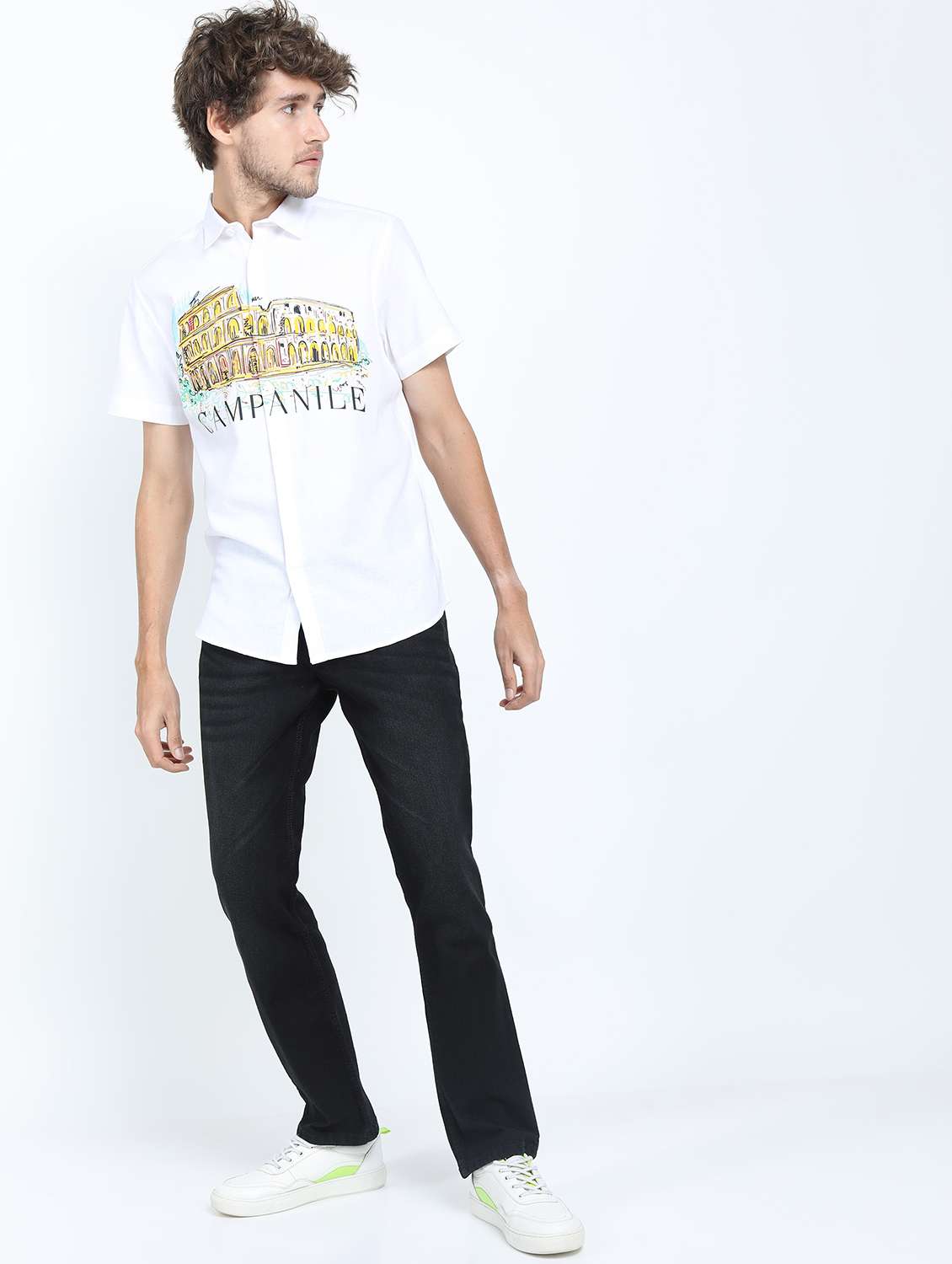 men collared short sleeves casual shirt - 21487360 -  Standard Image - 4