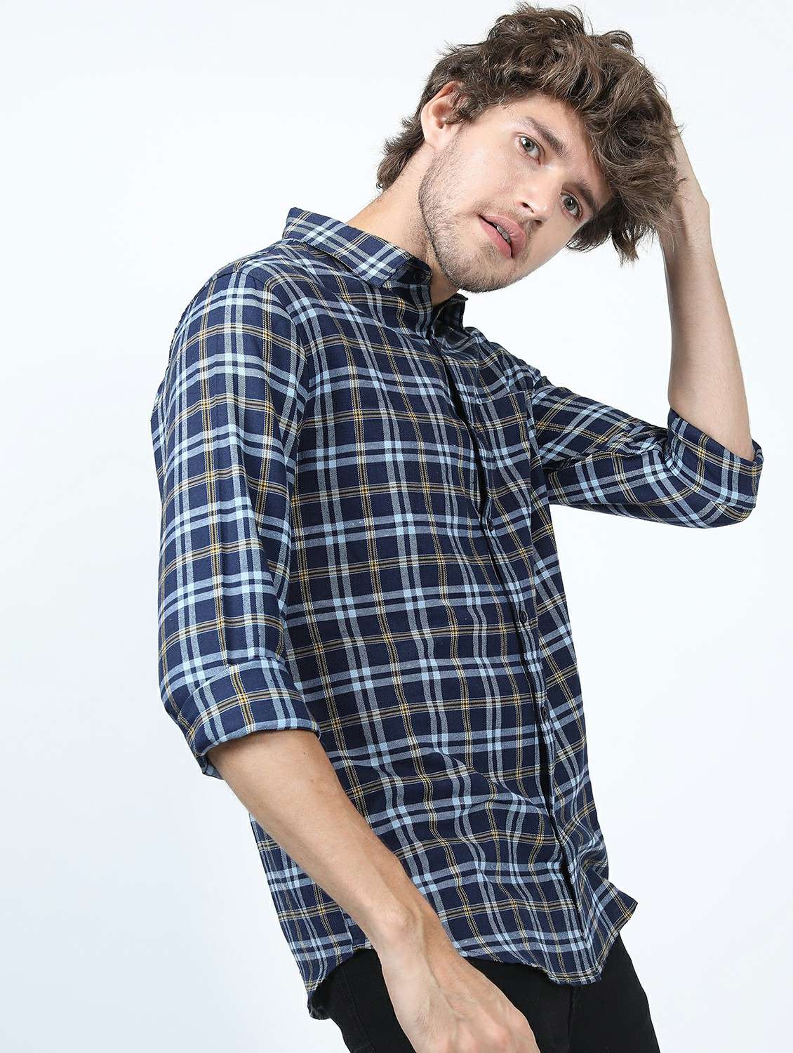 men collared long sleeves casual shirt - 21487362 -  Standard Image - 1