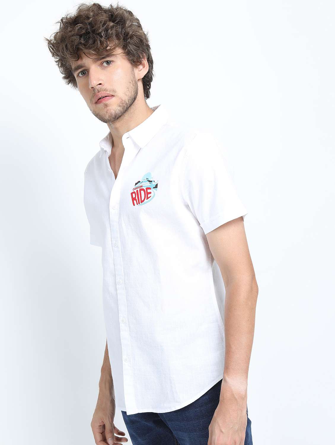 men short sleeved printed casual shirt - 21487388 -  Standard Image - 1