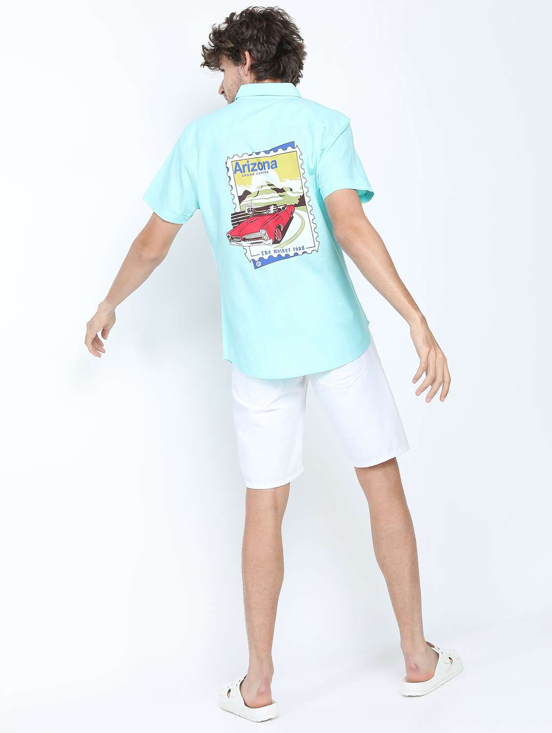 men short sleeved printed casual shirt - 21487390 -  Standard Image - 4