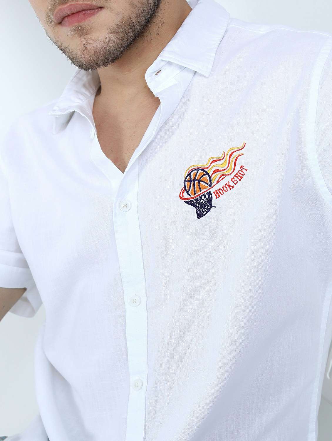 men short sleeved solid casual shirt - 21487393 -  Standard Image - 4