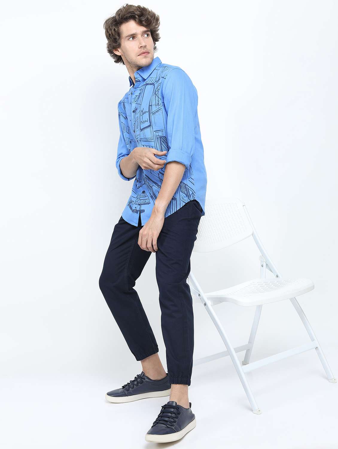 men long sleeved printed casual shirt - 21487412 -  Standard Image - 4