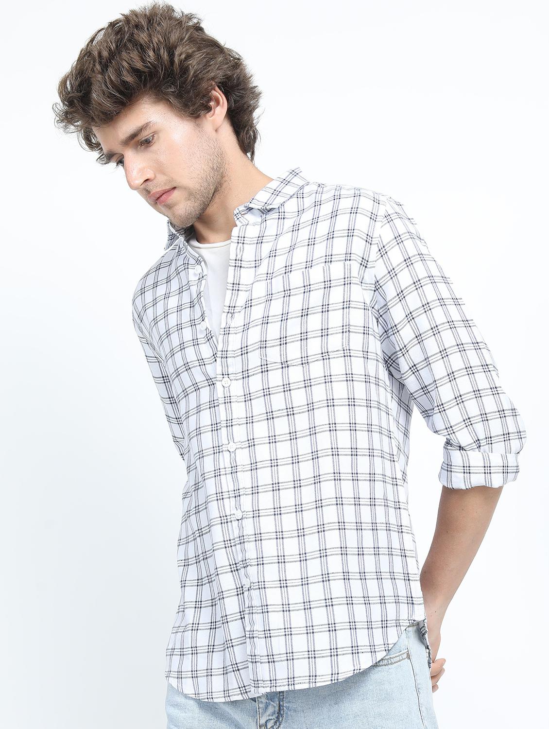 men long sleeved checkered casual shirt - 21487415 -  Standard Image - 1