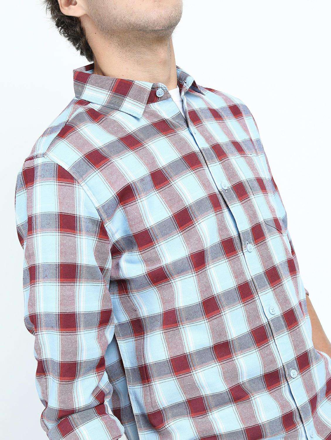 men light blue regular fit collared shirt - 21487444 -  Standard Image - 4