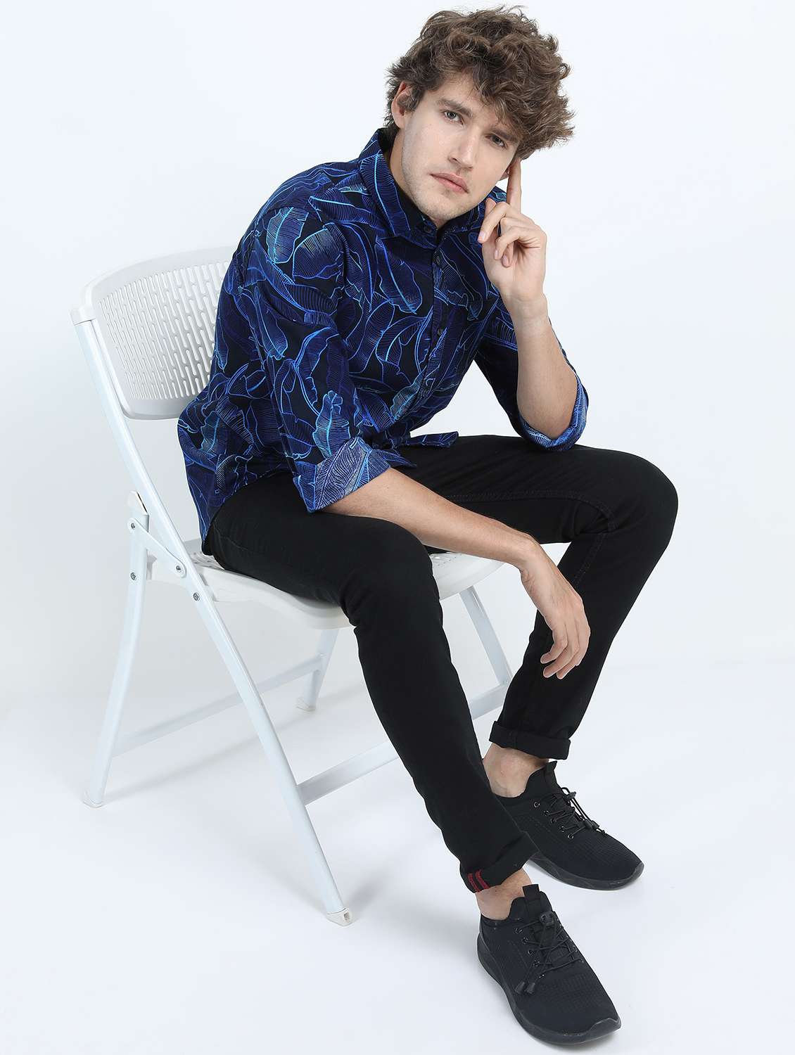 men long sleeved printed casual shirt - 21487469 -  Standard Image - 4