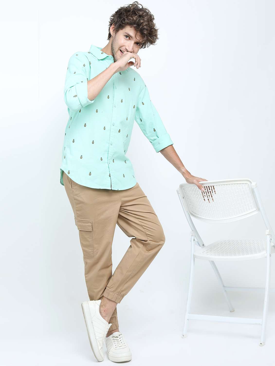 men long sleeved printed casual shirt - 21487474 -  Standard Image - 4