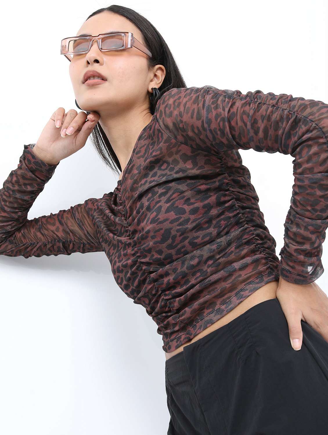 multicolored animal printed crop top - 21487477 -  Standard Image - 1