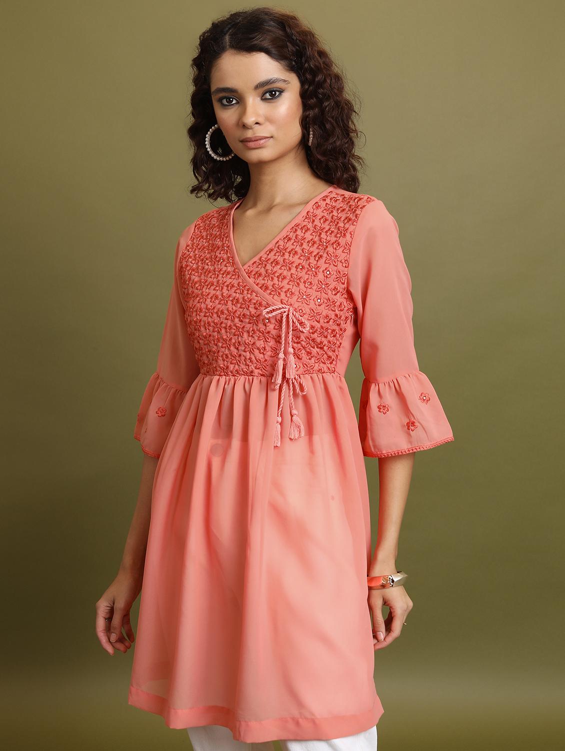orange embroidered regular top - 21487521 - Standard Image - 1
