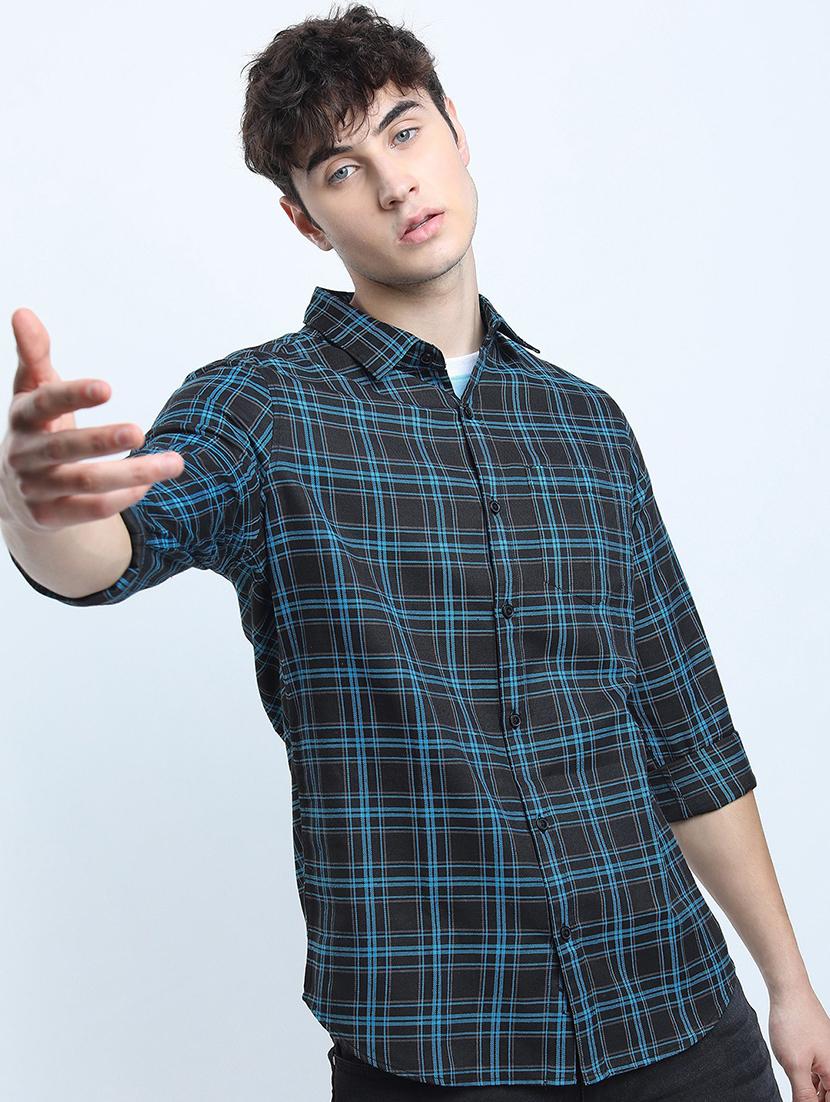 men collared checks casual shirt - 21487547 -  Standard Image - 1