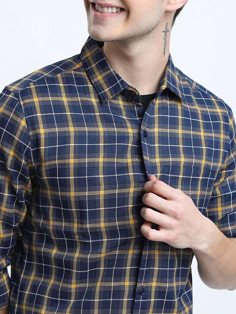 men collared checks casual shirt - 21487551 -  Standard Image - 4