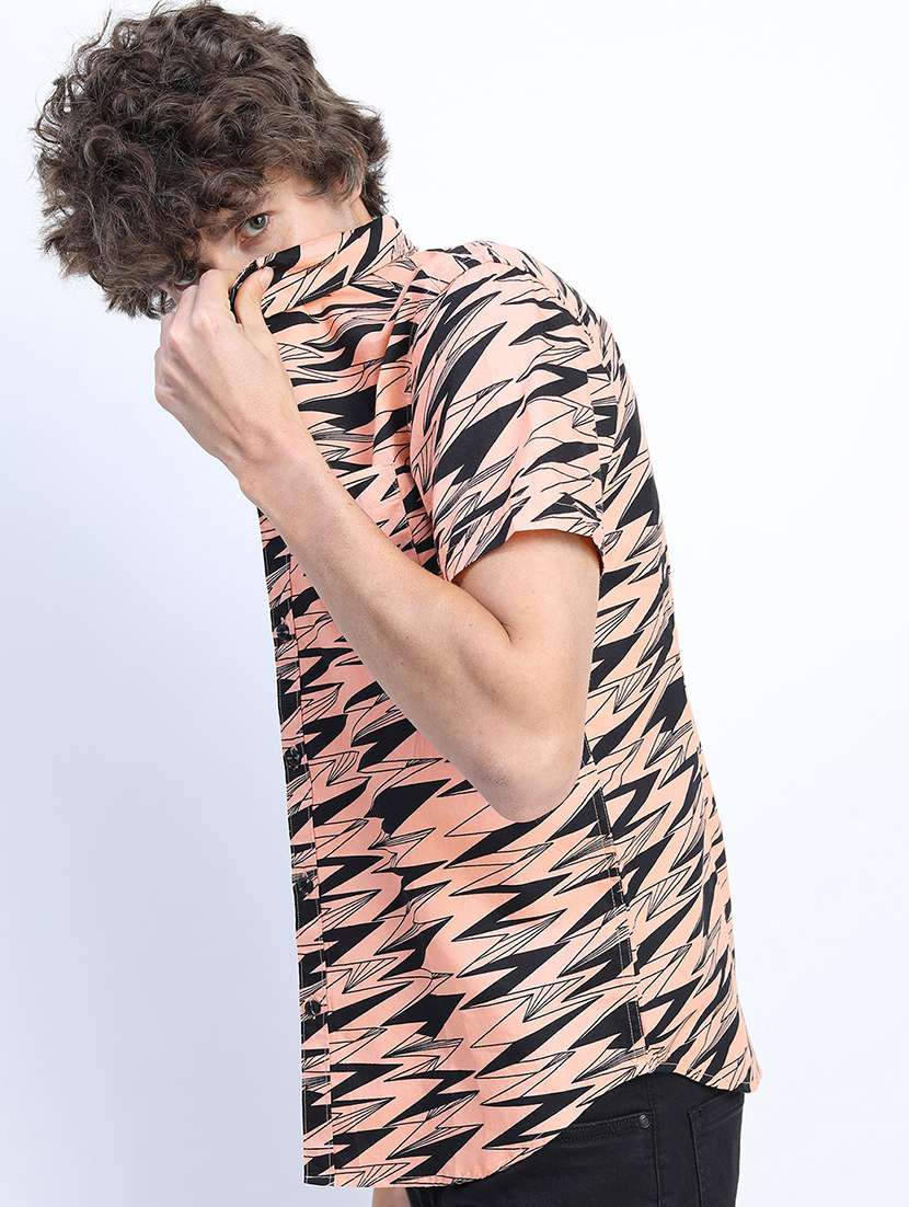 men collared printed casual shirt - 21487556 -  Standard Image - 1