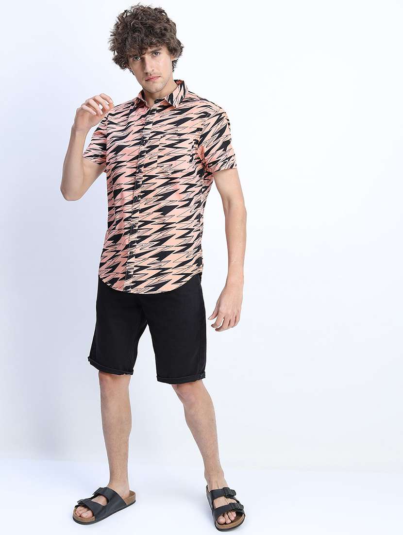 men collared printed casual shirt - 21487556 -  Standard Image - 4