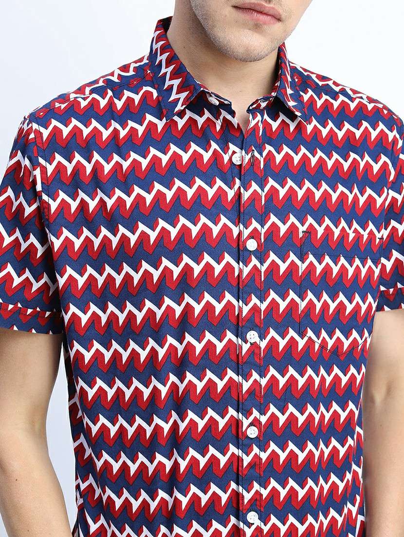 men collared printed casual shirt - 21487559 -  Standard Image - 4