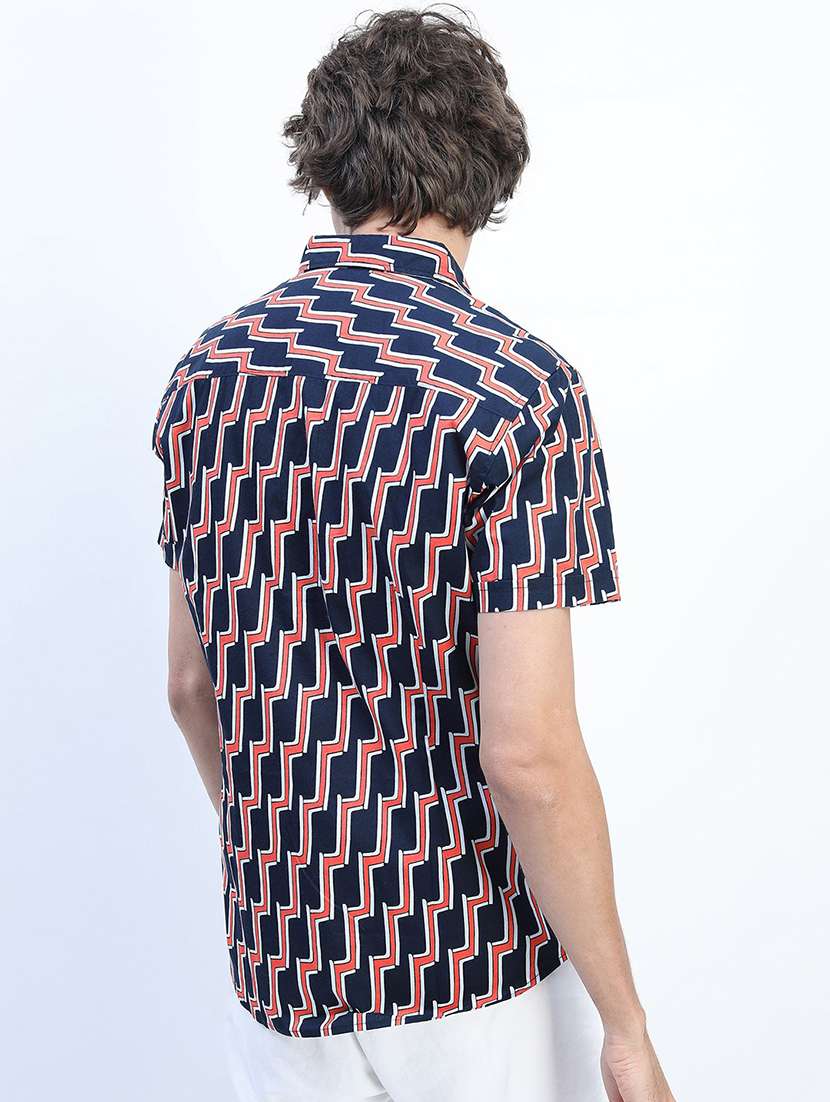 men collared printed casual shirt - 21487562 -  Standard Image - 1