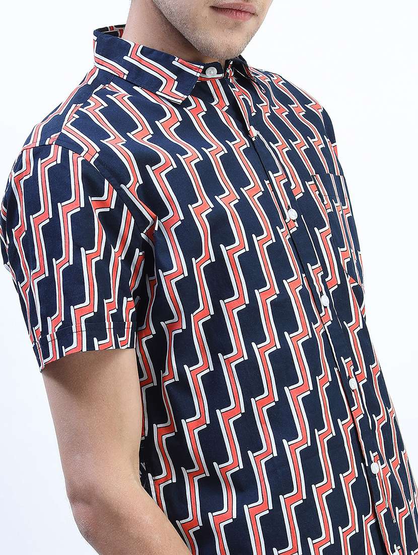 men collared printed casual shirt - 21487562 -  Standard Image - 4