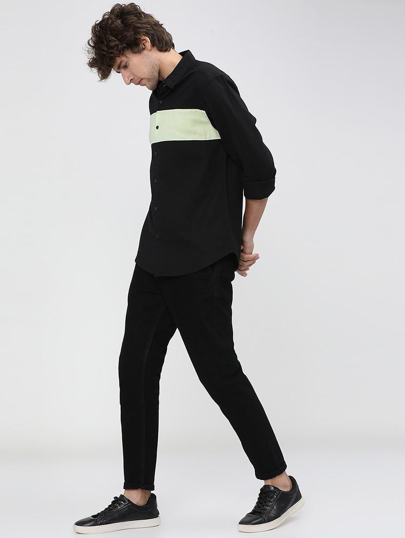men collared color block casual shirt - 21487575 - Standard Image - 4