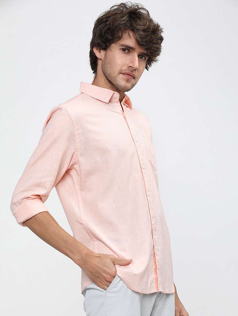 men collared solid casual shirt - 21487579 -  Standard Image - 1