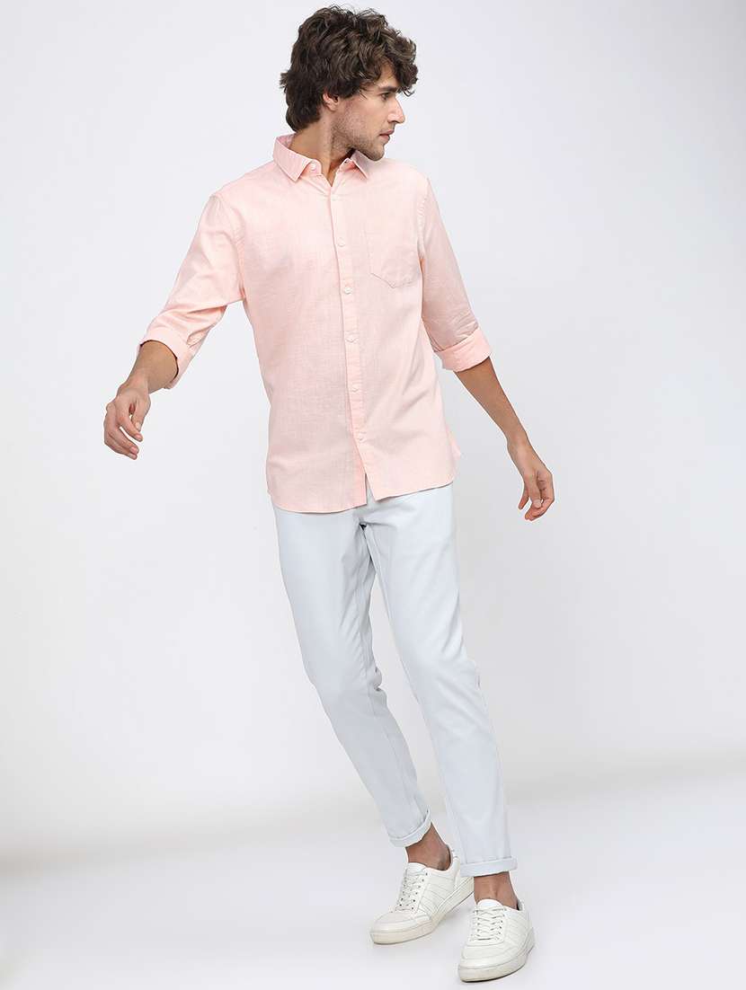 men collared solid casual shirt - 21487579 -  Standard Image - 4