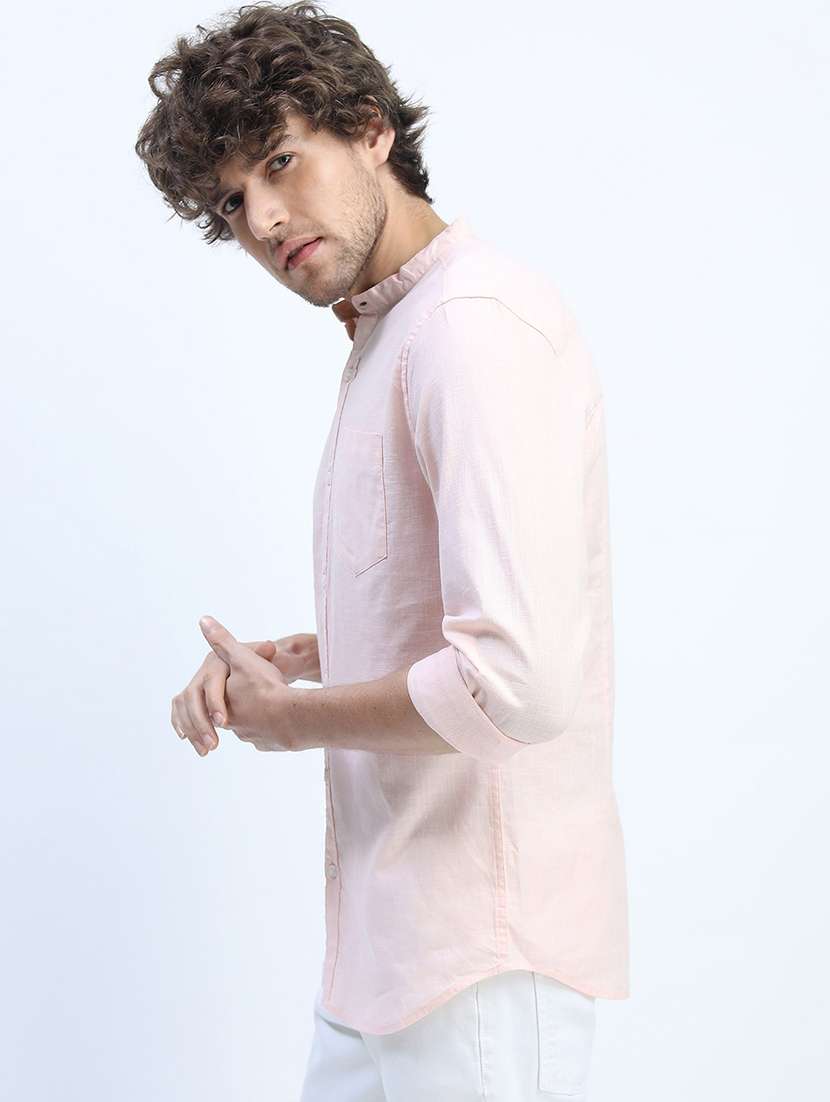 men collared solid casual shirt - 21487580 -  Standard Image - 1