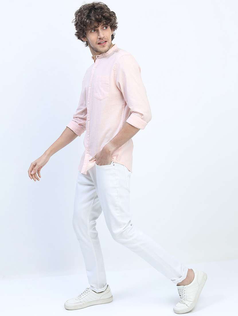 men collared solid casual shirt - 21487580 -  Standard Image - 4