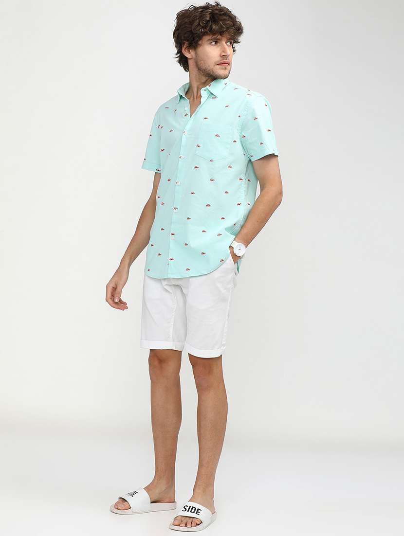 men collared printed casual shirt - 21487583 -  Standard Image - 4