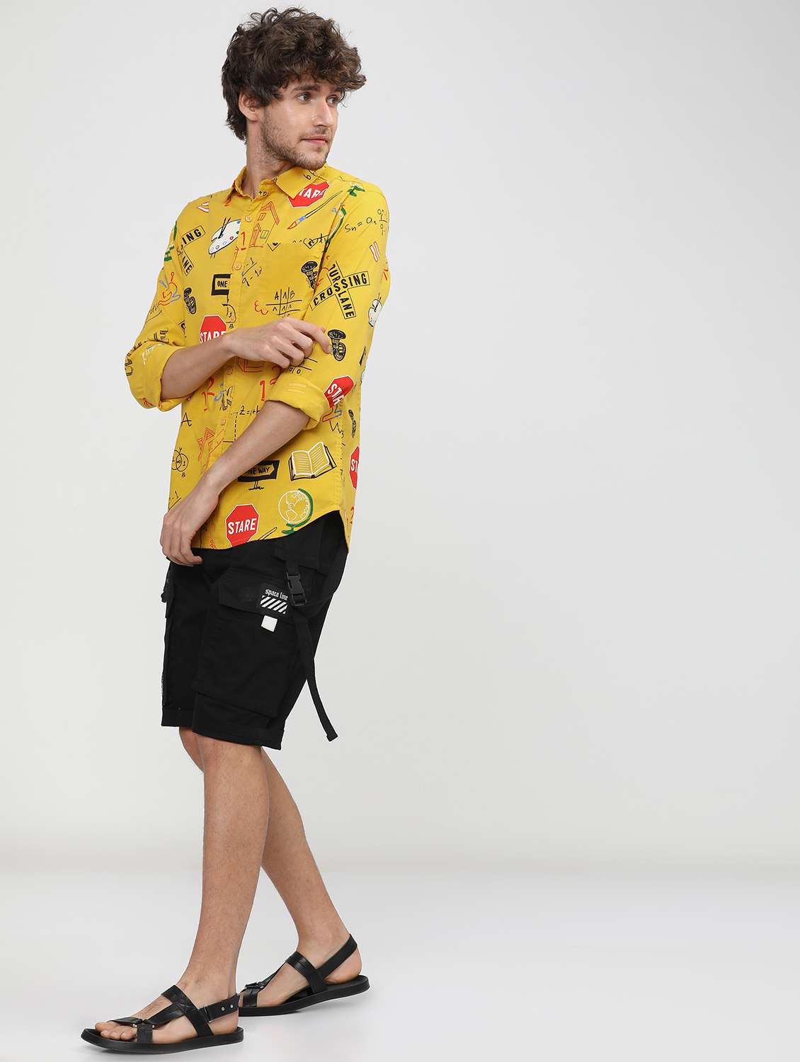 men collared printed casual shirt - 21487584 -  Standard Image - 4